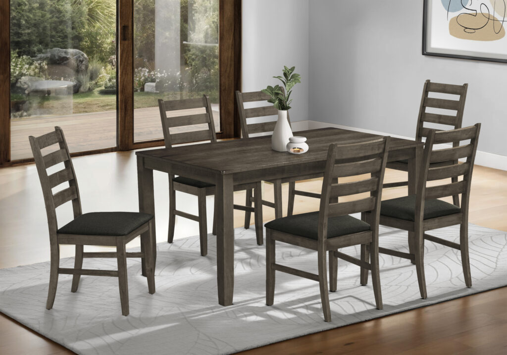 Antique grey veneer dining table