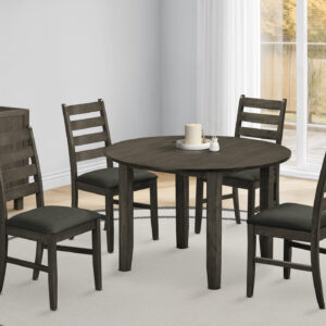 Dining Table, 48" Round, Veneer Top, Dining Room, Kitchen, Grey Veneer, Transitional