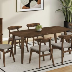 Brown walnut veneer dining table