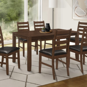 Brown veneer dining table