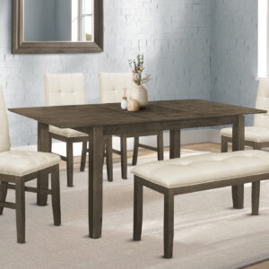 Grey veneer extension panel dining table