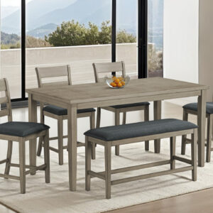 Antique grey veneer counter height dining table