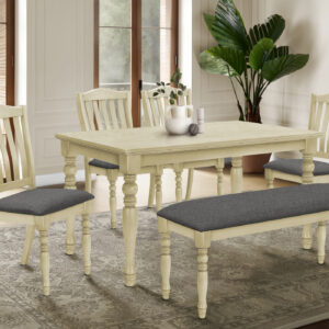 Antique grey veneer dining table