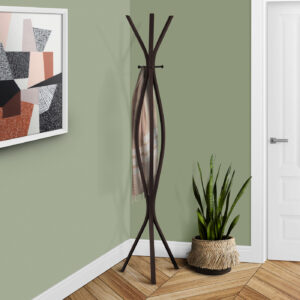 Espresso metal contemporary style coat rack