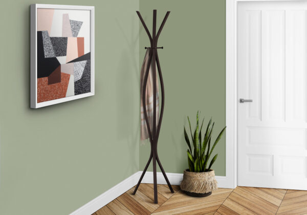 Espresso metal contemporary style coat rack