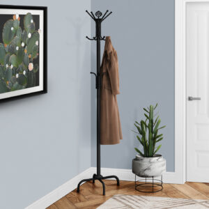 Black metal coat rack