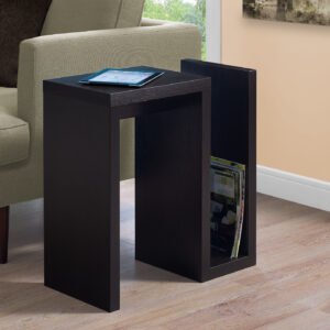 Accent Table, Side, End, Narrow, Small, Living Room, Bedroom, Brown Laminate, Contemporary, Modern