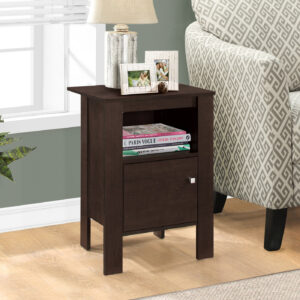 Accent Table, Side, End, Nightstand, Lamp, Storage, Living Room, Bedroom, Brown Laminate, Transitional