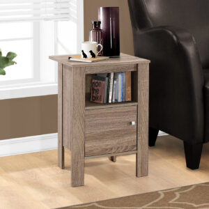 Accent Table, Side, End, Nightstand, Lamp, Storage, Living Room, Bedroom, Brown Laminate, Transitional
