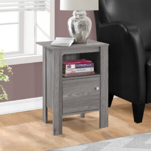 Accent Table, Side, End, Nightstand, Lamp, Storage, Living Room, Bedroom, Grey Laminate, Transitional