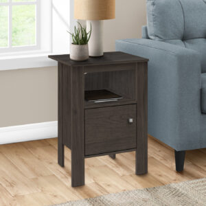 Accent Table, Side, End, Nightstand, Lamp, Storage, Living Room, Bedroom, Brown Laminate, Transitional