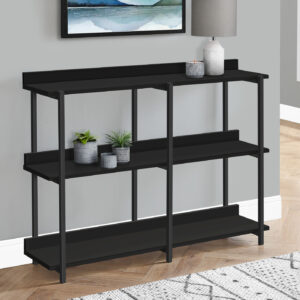Accent Table, Console, Entryway, Narrow, Sofa, Living Room, Bedroom, Black Laminate, Black Metal, Contemporary, Modern