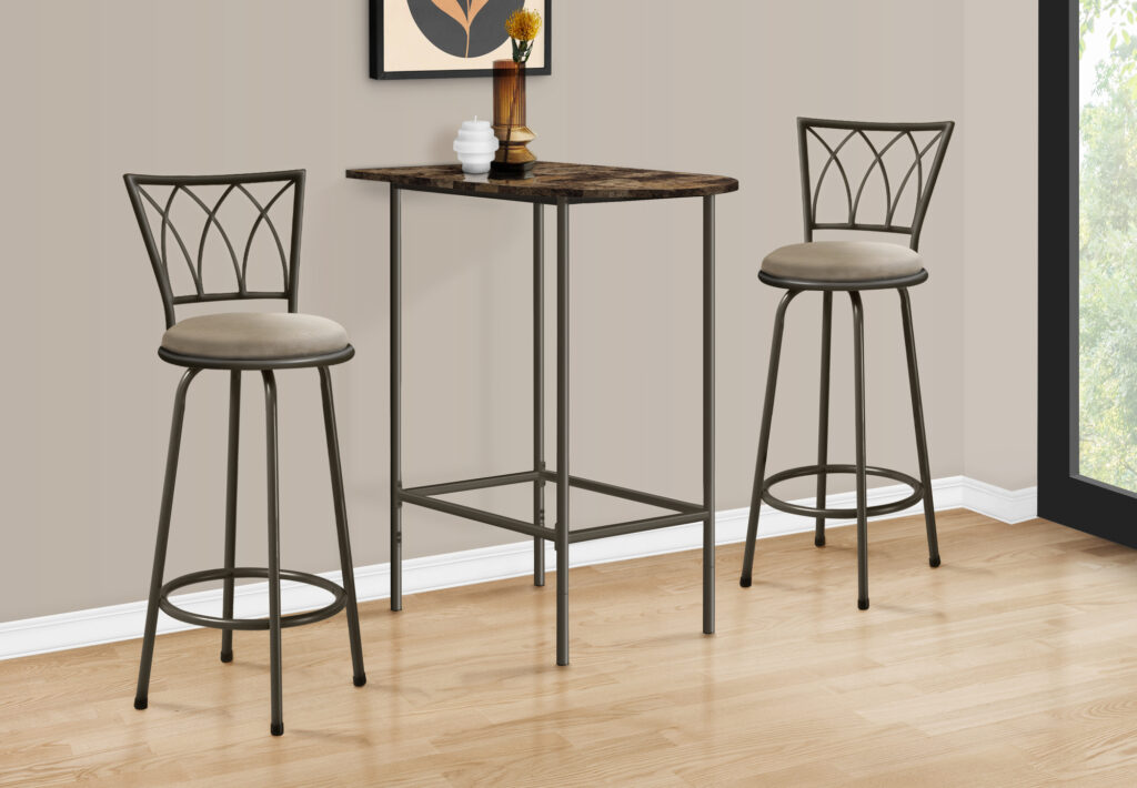 Espresso marble metal home bar