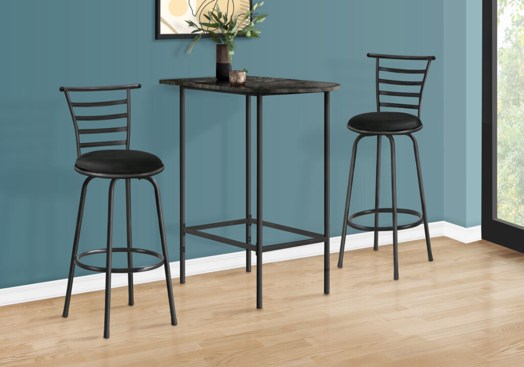 Grey charcoal marble metal home bar