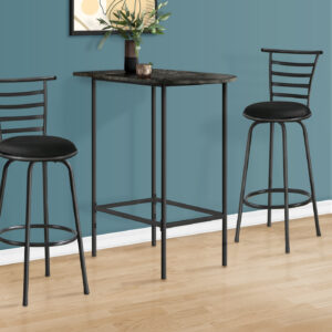Grey charcoal marble metal home bar