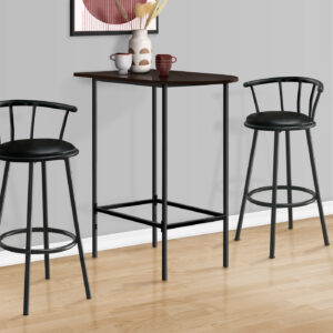 Espresso black metal spacesaver home bar