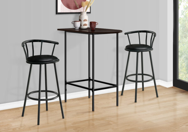 Espresso black metal spacesaver home bar
