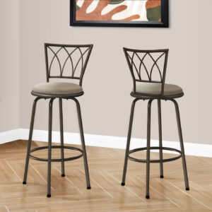 Dark coffee metal 2-piece swivel barstool