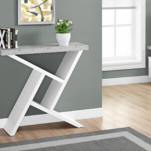 Accent Table, Console, Entryway, Narrow, Sofa, Living Room, Bedroom, Grey And White Laminate, Contemporary, Modern