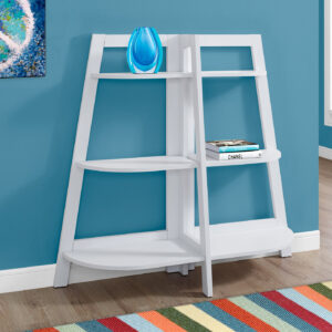 Bookshelf, Bookcase, Etagere, 3 Tier, 48"H, Office, Bedroom, White Laminate, Contemporary, Modern