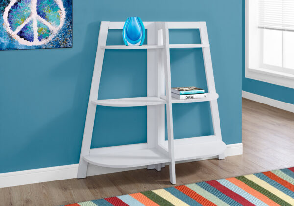 Bookshelf, Bookcase, Etagere, 3 Tier, 48″H, Office, Bedroom, White Laminate, Contemporary, Modern