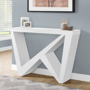 Accent Table, Console, Entryway, Narrow, Sofa, Living Room, Bedroom, White Laminate, Contemporary, Modern