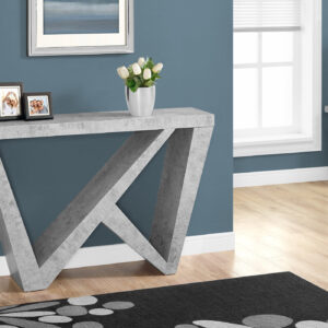 Accent Table, Console, Entryway, Narrow, Sofa, Living Room, Bedroom, Grey Laminate, Contemporary, Modern