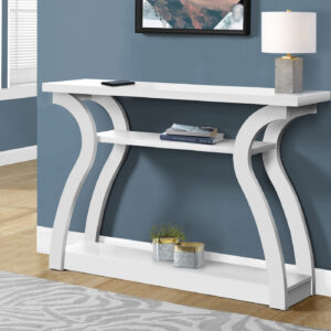 Accent Table, Console, Entryway, Narrow, Sofa, Living Room, Bedroom, White Laminate, Contemporary, Modern