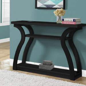 Accent Table, Console, Entryway, Narrow, Sofa, Living Room, Bedroom, Black Laminate, Contemporary, Modern