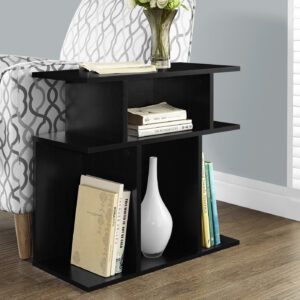 Accent Table, Side, End, Nightstand, Lamp, Living Room, Bedroom, Black Laminate, Contemporary, Modern