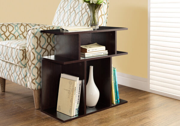 Accent Table, Side, End, Nightstand, Lamp, Living Room, Bedroom, Brown Laminate, Contemporary, Modern