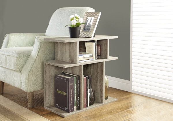 Accent Table, Side, End, Nightstand, Lamp, Living Room, Bedroom, Brown Laminate, Contemporary, Modern