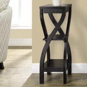 Accent Table, Side, End, Plant Stand, Square, Living Room, Bedroom, Brown Laminate, Contemporary, Modern