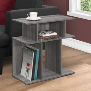Accent Table, Side, End, Nightstand, Lamp, Living Room, Bedroom, Grey Laminate, Contemporary, Modern