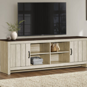Tv Stand, 72 Inch, Console, Media Entertainment Center, Storage Cabinet, Living Room, Beige Laminate, Brown Oak Laminate, Contemporary