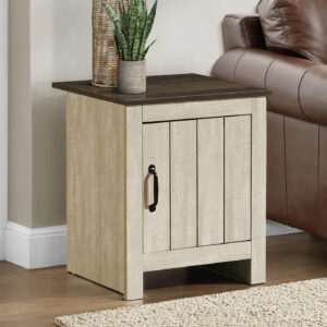 Accent Table, 22" H, End, Side Table, Storage, Nightstand, Bedroom, Living Room, Beige Laminate, Dark Oak Laminate, Contemporary