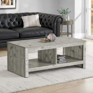Coffee Table, 44"L, Cocktail, Rectangular, Living Room, Rustique Grey Laminate, Transitional