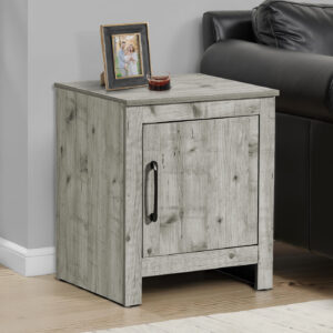 Accent Table, 22" H, End, Side Table, Storage, Side, Nightstand, Living Room, Bedroom, Rustique Grey Laminate, Transitional