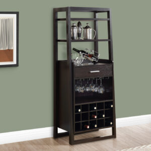 Espresso ladder style home bar