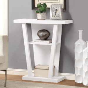 White hall console accent table