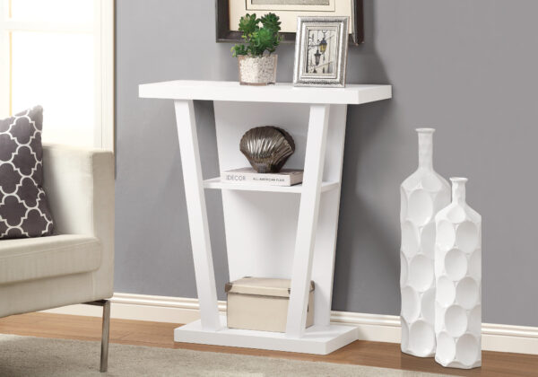 White hall console accent table