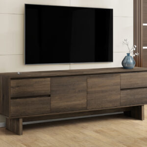 Tv Stand, 72 Inch, Console, Media Entertainment Center, Storage Drawers, Storage Cabinet, Brown Laminate, Transitional