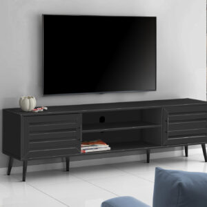 Tv Stand, 72 Inch, Console, Media Entertainment Center, Storage Cabinet, Living Room, Bedroom, Black Laminate, Transitional