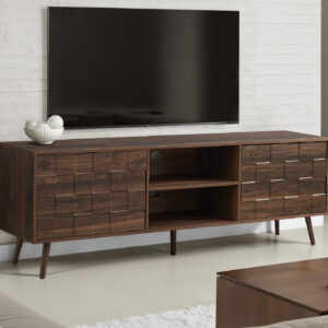 Tv Stand, 72 Inch, Console, Media Entertainment Center, Storage Cabinet, Bedroom, Living Room, Walnut Laminate, Mid Century
