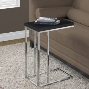 Espresso metal chrome accent table