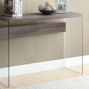 Dark taupe glass accent table