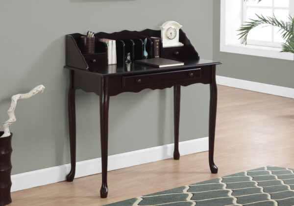 Computer Desk, Home Office, Laptop, Storage Drawers, 36″L, Work, Brown Wood, Traditional