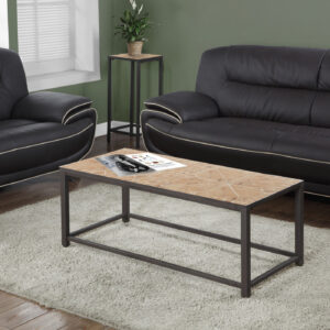 Coffee Table, Accent, Cocktail, Rectangular, Living Room, 42" L, Brown Tile, Brown Metal, Transitional
