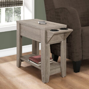Accent Table, Side, End, Storage, Lamp, Living Room, Bedroom, Dark Taupe Laminate, Transitional