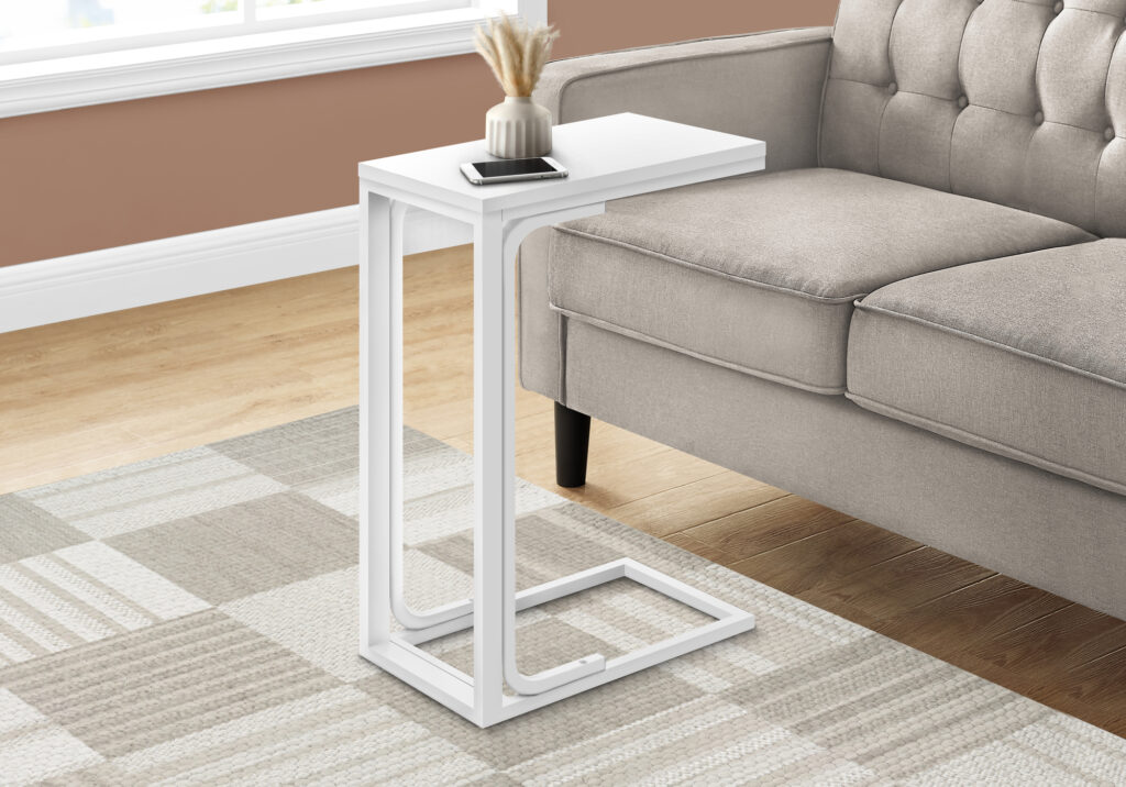 Accent Table, C-shaped, End, Side, Snack, Living Room, Bedroom, Contemporary, Modern